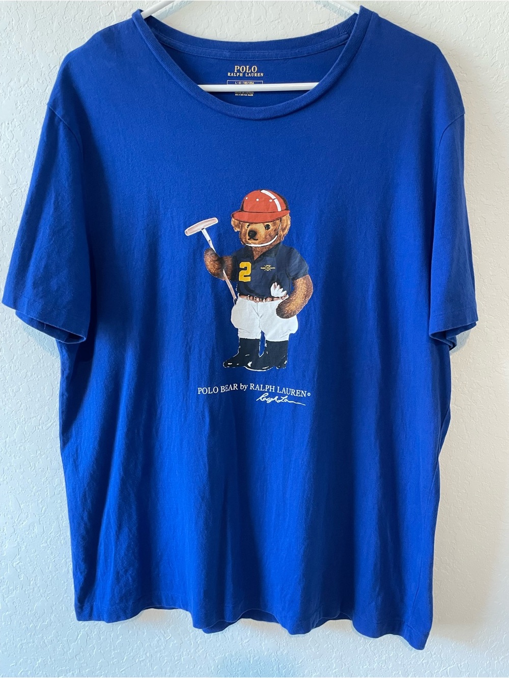 Polo Ralph Lauren Polo Bear Blue Graphic Print Crew Neck T-Shirt Men’s L